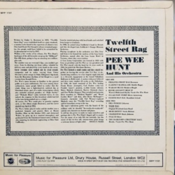1961 UK LP  PEE WEE HUNT 12th Street Rag LP - Picture 2 of 8